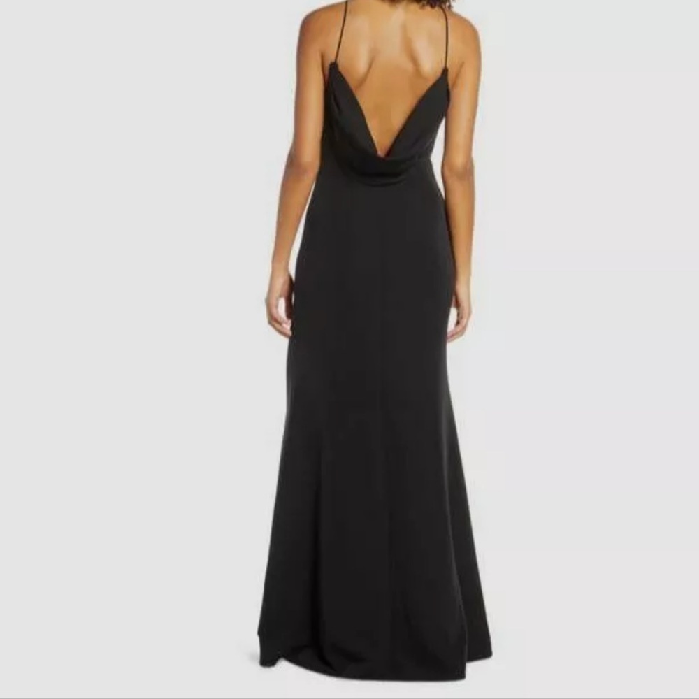 Wayf Women's Black Sleeveless Cowl Back Nina Trumpet Gown Dress Size XL - Picture 2 of 9